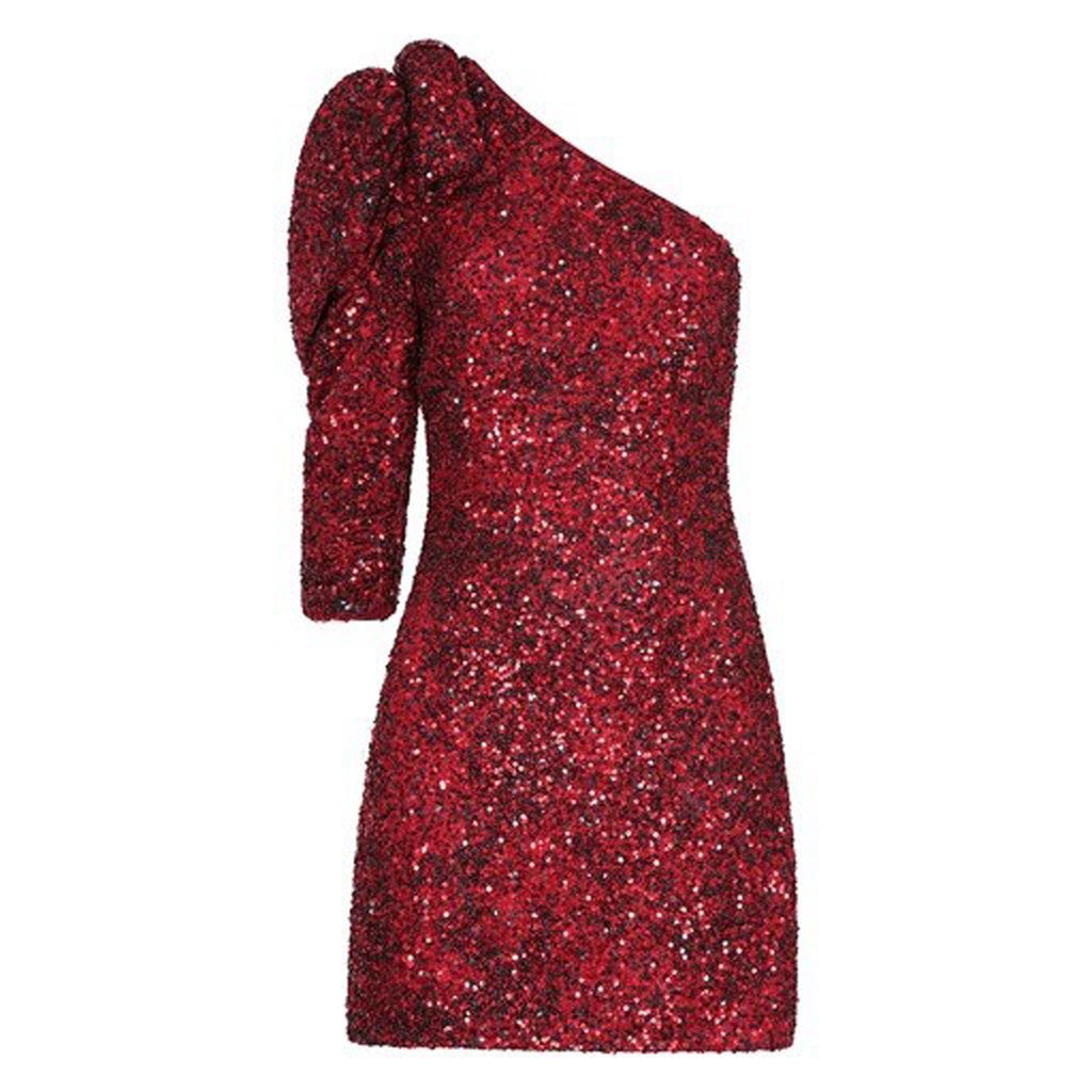 Stella Mini Sequin Dress- Red - Leblon London Ltd