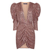Nancy Sequin Short Dress - Champagne - Leblon London Ltd