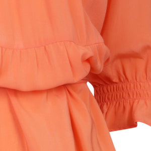 Pompeia Silk Dress - Coral Peach - Leblon London Ltd