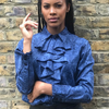 Ross Cotton Frilled Shirt in Vintage Blue - Leblon London Ltd