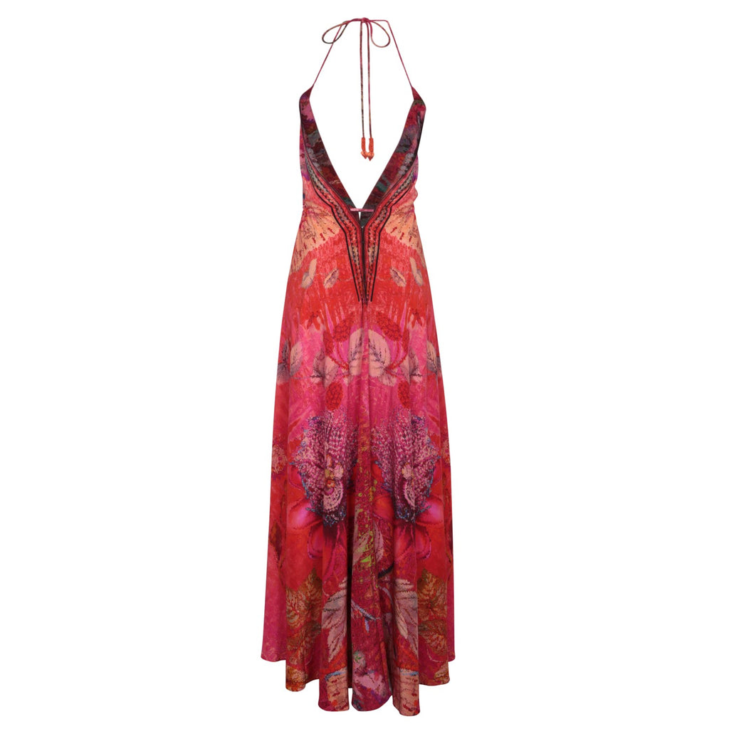 Gisele Silk Dress Coral - Leblon London Ltd
