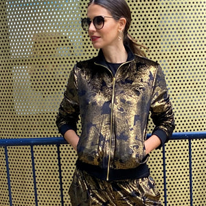 Dexter Tracksuit Top in Gold - Leblon London Ltd