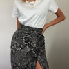 Maya Wrap Skirt in 'Lace' Printed Silk - Leblon London Ltd