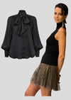 Mini Doris Silk Skirt with French Tulle - Green - Leblon London Ltd