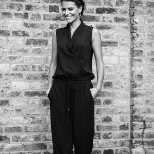 Pia Silk Jumpsuit - Black - Leblon London Ltd