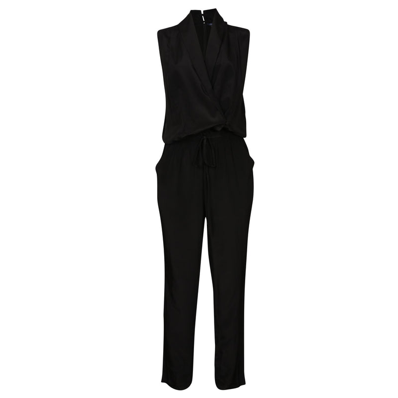 Pia Silk Jumpsuit - Black - Leblon London Ltd