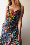 Iris Hand Printed Silk Dress - Leblon Butterfly - Leblon London Ltd