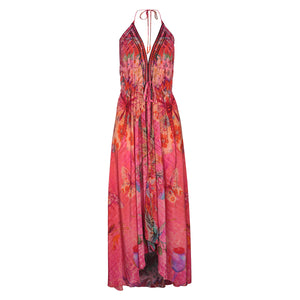 Gisele Silk Dress Coral - Leblon London Ltd